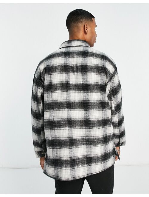 Jack & Jones check shacket in gray