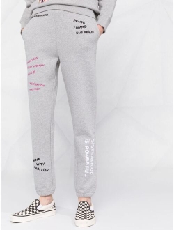 embroidered drawstring track pants