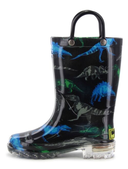 Western Chief Toddler, Little Boy's and Big Boy's Dinosaur Lighted Rain Boots