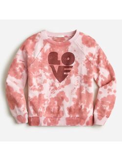 Kids' "love" tie-dye graphic crewneck sweatshirt