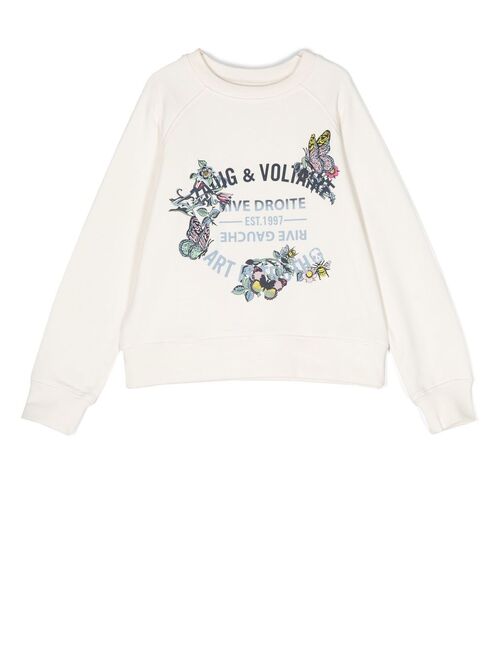 Zadig&Voltaire Zadig & Voltaire Kids floral-print crew-neck sweatshirt