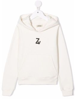 Zadig & Voltaire Kids logo-print long-sleeve hoodie