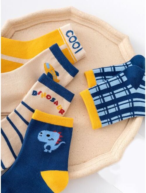 Shein Xvqing Underwear & Sleepwear 5pairs Plaid Pattern Crew Socks