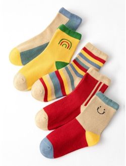 Xvqing Underwear & Sleepwear 5pairs Toddler Kids Striped Pattern Crew Socks