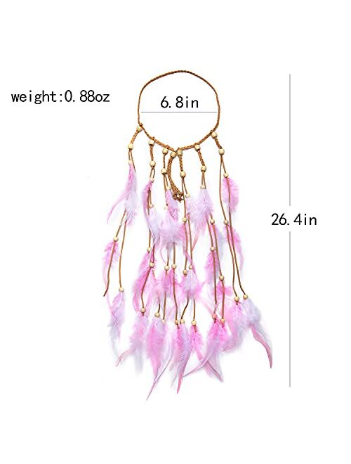 LUREME Hippie Feather Headband for Women-Indian Headwear Costume Headdress Feather Hair Accessories (hb000010)