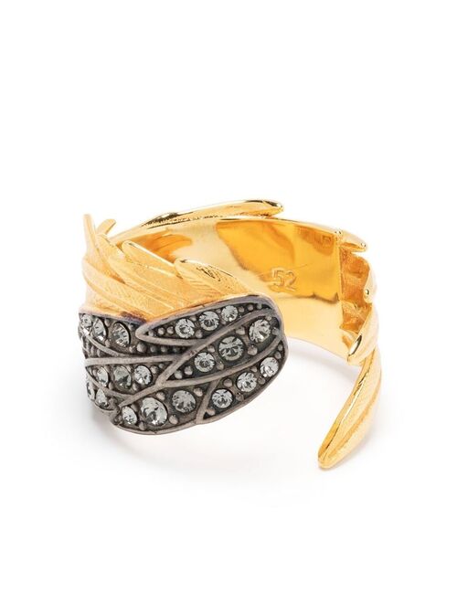 Zadig&Voltaire feathered crystal-embellished ring