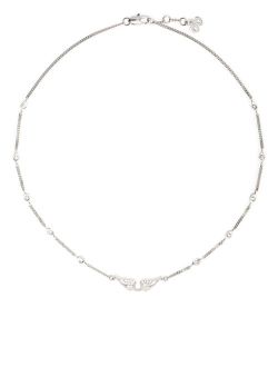 Rock wings-motif choker necklace
