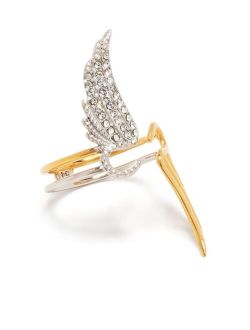 Rock crystal embellished wing ring