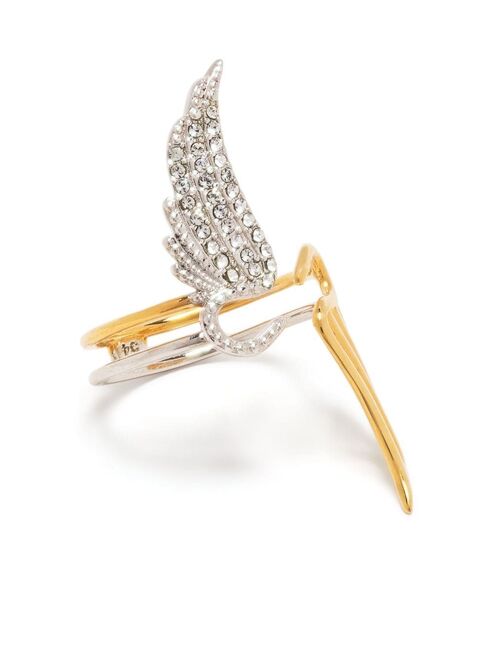Zadig&Voltaire Rock crystal embellished wing ring