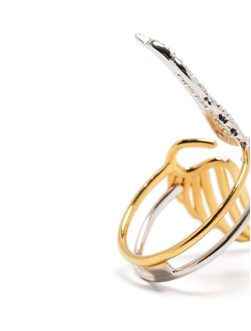 Zadig&Voltaire Rock crystal embellished wing ring