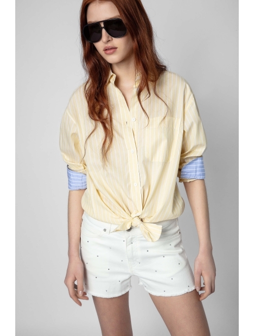 Zadig&Voltaire contrasting cuffs striped shirt