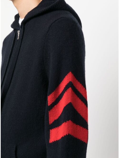 Zadig&Voltaire stripe-detail zip-up hoodie
