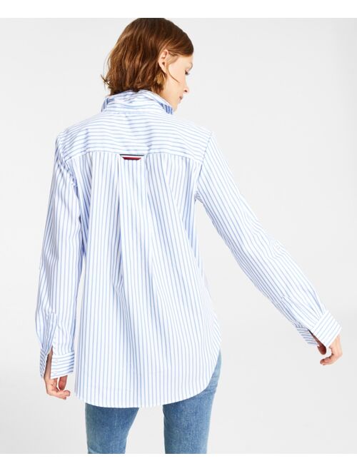 TOMMY HILFIGER Cotton Striped Easy-Care Collared Shirt