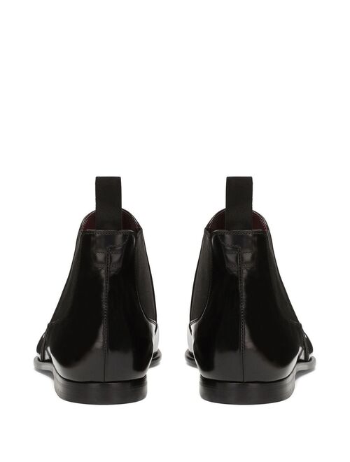 Dolce & Gabbana pointed-tie leather ankle boots