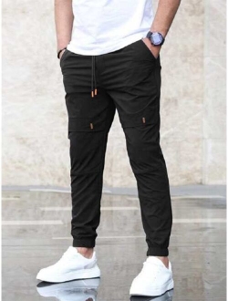 Men Drawstring Waist Pants