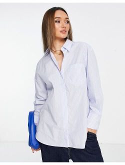 oversized shirt in blue stripe