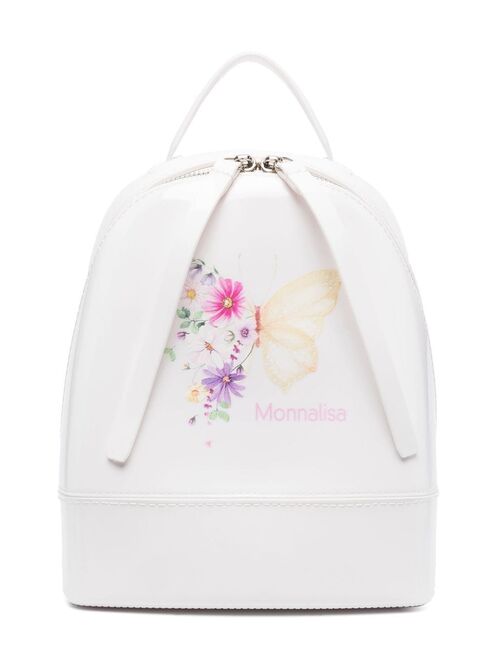 Monnalisa floral logo-print backpack