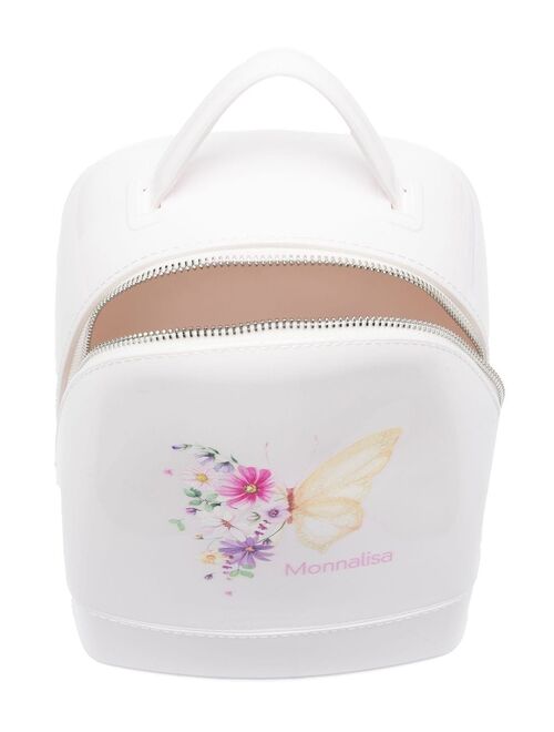 Monnalisa floral logo-print backpack