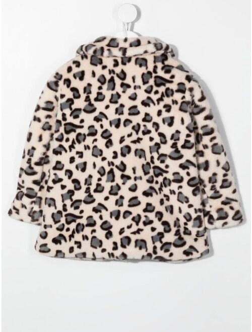 Bonpoint leopard-print faux-fur coat