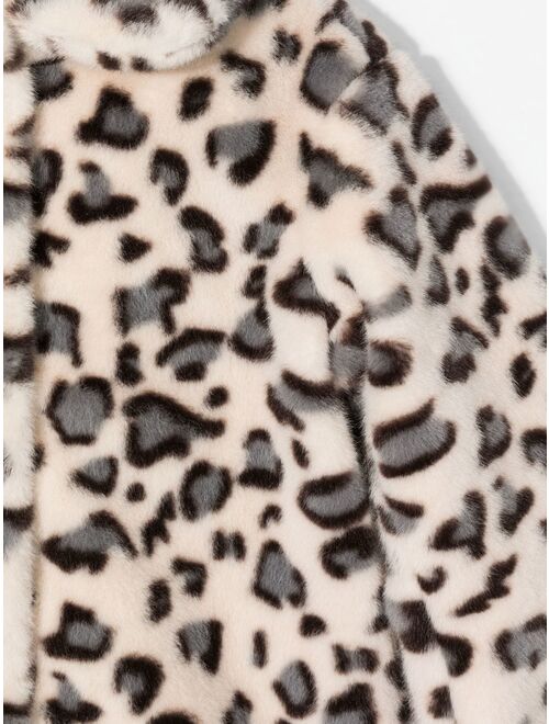 Bonpoint leopard-print faux-fur coat