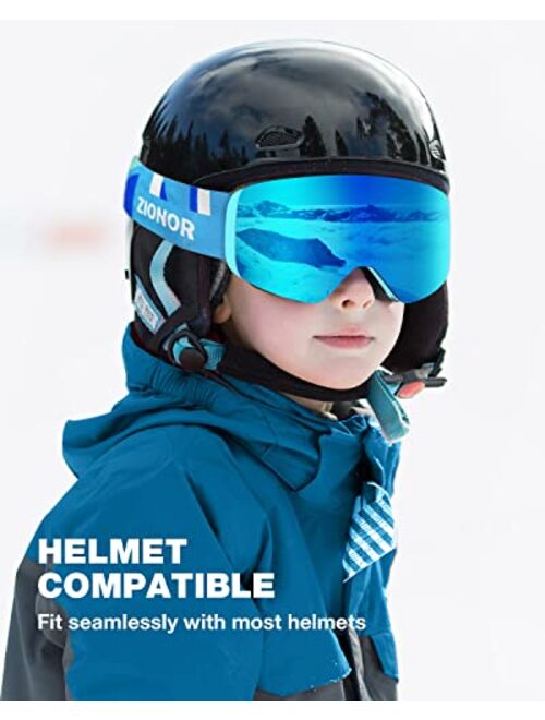 ZIONOR Kids Ski Goggles - Cylindrical Snowboard Snow Goggles Boys Girls Youth