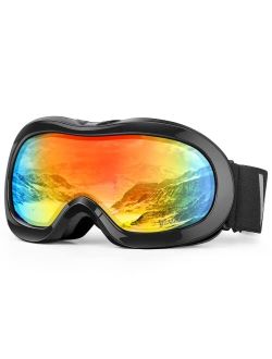 VELAZZIO Kids Ski Goggles, Snowboard Goggles - VELAZZIO OTG Snow Goggles Anti-Fog Double-Layer Lenses, 100% UV Protection