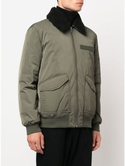 contrast-collar bomber jacket