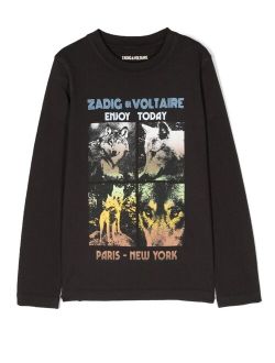 Zadig & Voltaire Kids graphic-print long-sleeved T-shirt