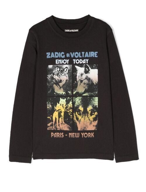 Zadig&Voltaire Zadig & Voltaire Kids graphic-print long-sleeved T-shirt