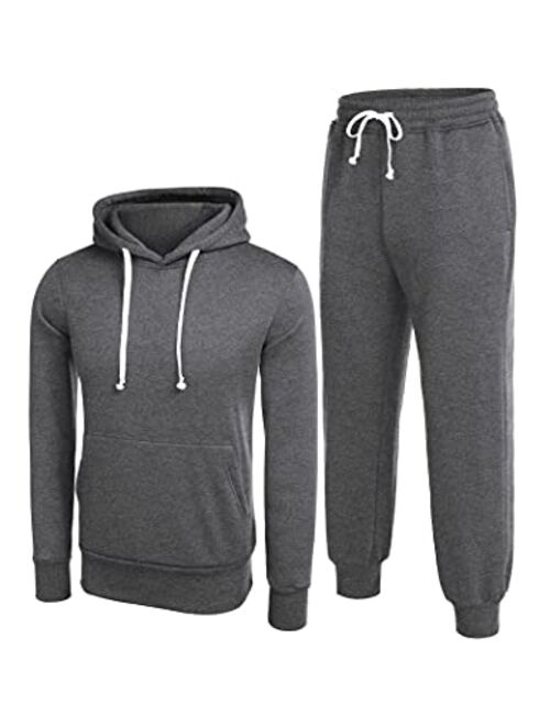 COOFANDY Mens Tracksuits 2 Piece Hooded Athletic Sweatsuits Casual Lined Fleece Pullover Jogging Suit Sets