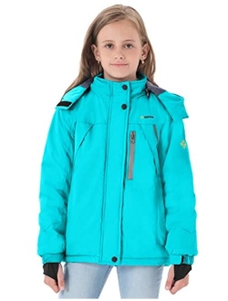 GEMYSE Girl's Winter Waterproof Ski Snow Jacket Hooded Windproof Jacket