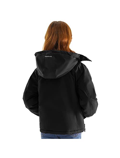 FARVALUE Girls Waterproof Skiing Jacket Windproof Winter Coat Warm Snow Coat with Removable Hood