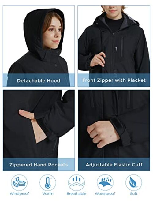 ZSHOW Girls' Waterproof Ski Jacket Warm Winter Snow Coat Fleece Raincoats