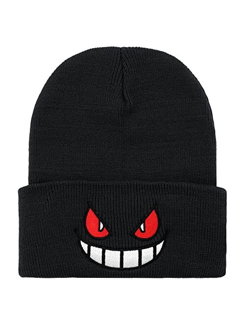 Ohjijinn Anime Beanie Knit Hats, Funny Beanie Hat Winter Skiing Slouchy Warm Cap, Soft Headwear for Men Women
