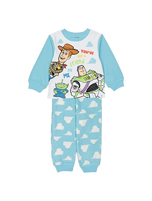 Disney Boys' Little Lightyear | Mickey Mouse | The Nightmare Before Christmas | Toys Story 4 2-Piece Loose-fit Pajamas Set