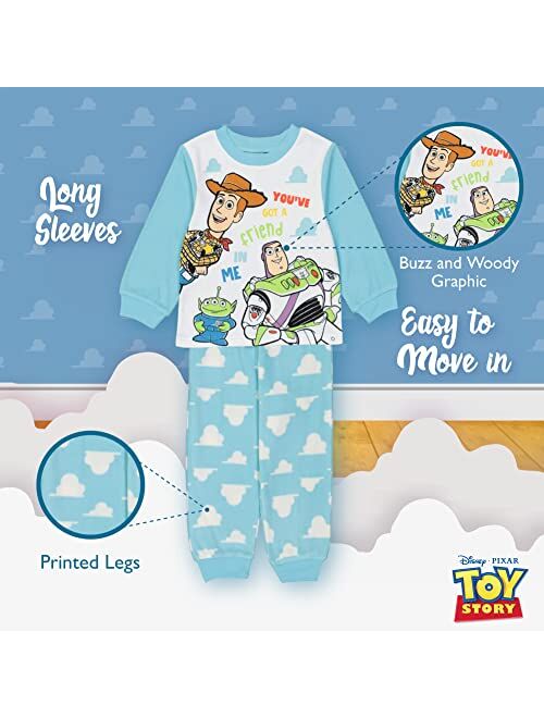 Disney Boys' Little Lightyear | Mickey Mouse | The Nightmare Before Christmas | Toys Story 4 2-Piece Loose-fit Pajamas Set