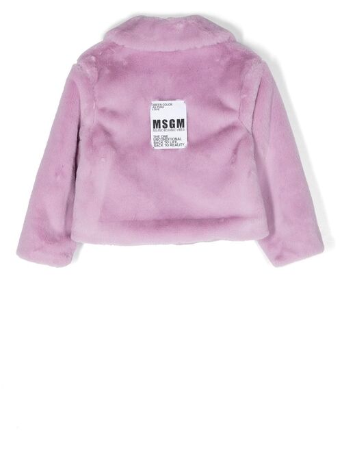 MSGM Kids faux-fur jacket