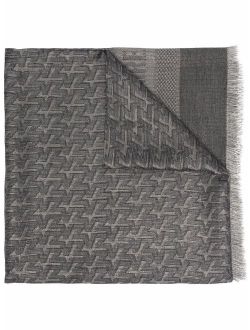 Glenn jacquard-logo lurex scarf