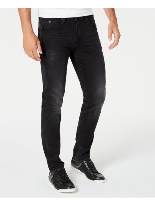 Guess Mens Slim Tapered Fit Distressed Jeans