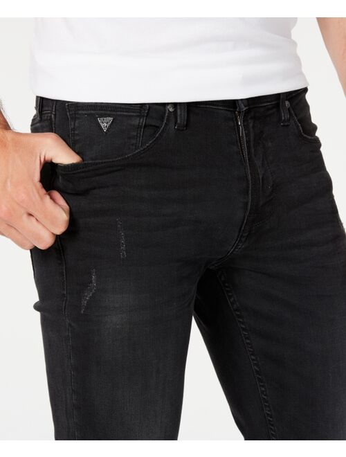 Guess Mens Slim Tapered Fit Distressed Jeans