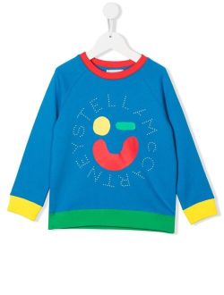 Kids colour-block logo sweatshirt