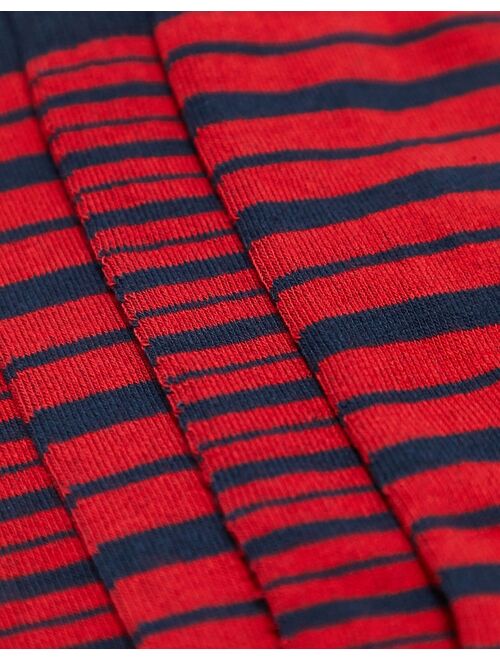 ASOS DESIGN 2 pack ankle socks in red stripes