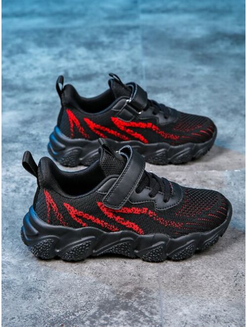 Shein Do-mi-ku Shoes Boys Fire Pattern Hook-and-loop Fastener Sneakers