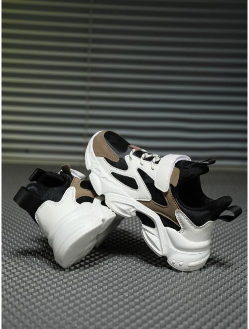Shein Xiemo Shoes Boys Colorblock Hook-and-loop Fastener Chunky Sneakers