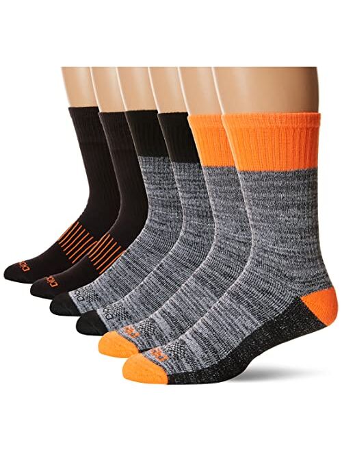 Dickies Men's Dri-Tech Performance Work Crew Socks 6 Pair,Black