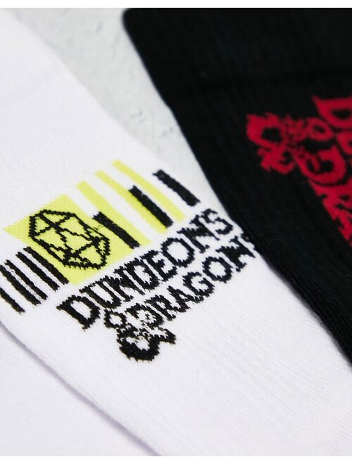 ASOS DESIGN 2 pack sports socks with Dungeons and Dragons design