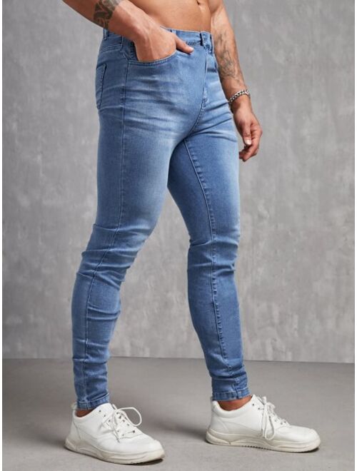 SHEIN Men Slant Pocket Skinny Jeans