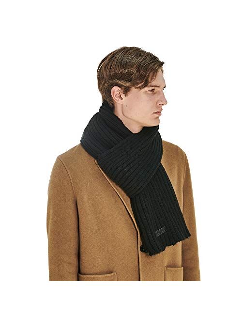 CACUSS Men's Long Thick Cable Cold Winter Warm Scarf Soft Knitted Neckwear