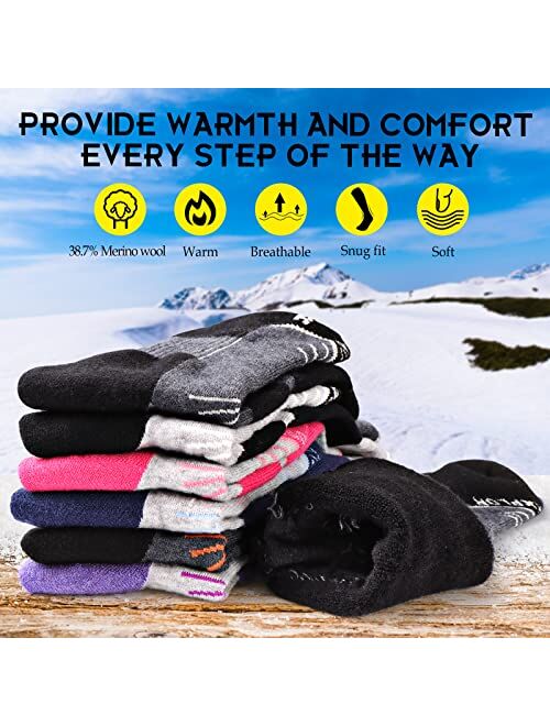 MORXPLOR Merino Wool Ski Socks 2 Pairs Pack for Men&Women,Skiing and Snowboarding Knee High Warm Socks for Cold Weather