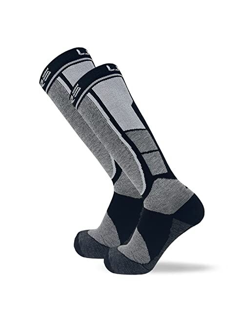 Pure Athlete Ski Socks Made in USA - Alpaca Wool Winter Weather Lightweight Socks for Skiing
